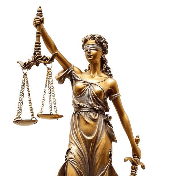 Estátua da justiça representando o escritório de advocacia em Maputo
